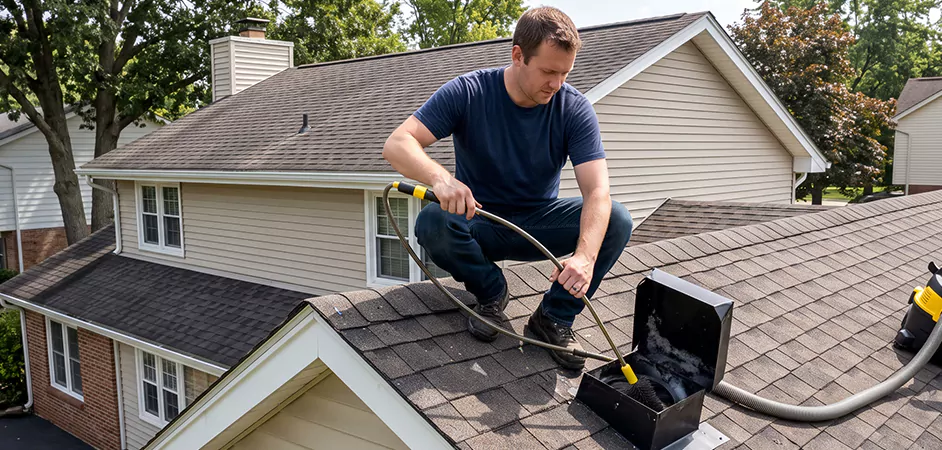 Multi-Story Roof Dryer Vent Cleaning in Middletown